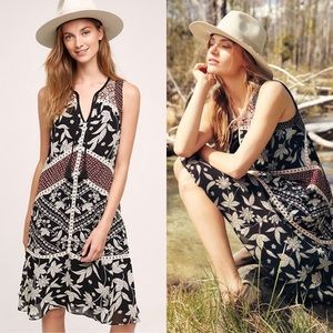Anthropologie Grasslands Midi Dress by floreat Black Size 2